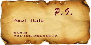 Peszl Itala névjegykártya